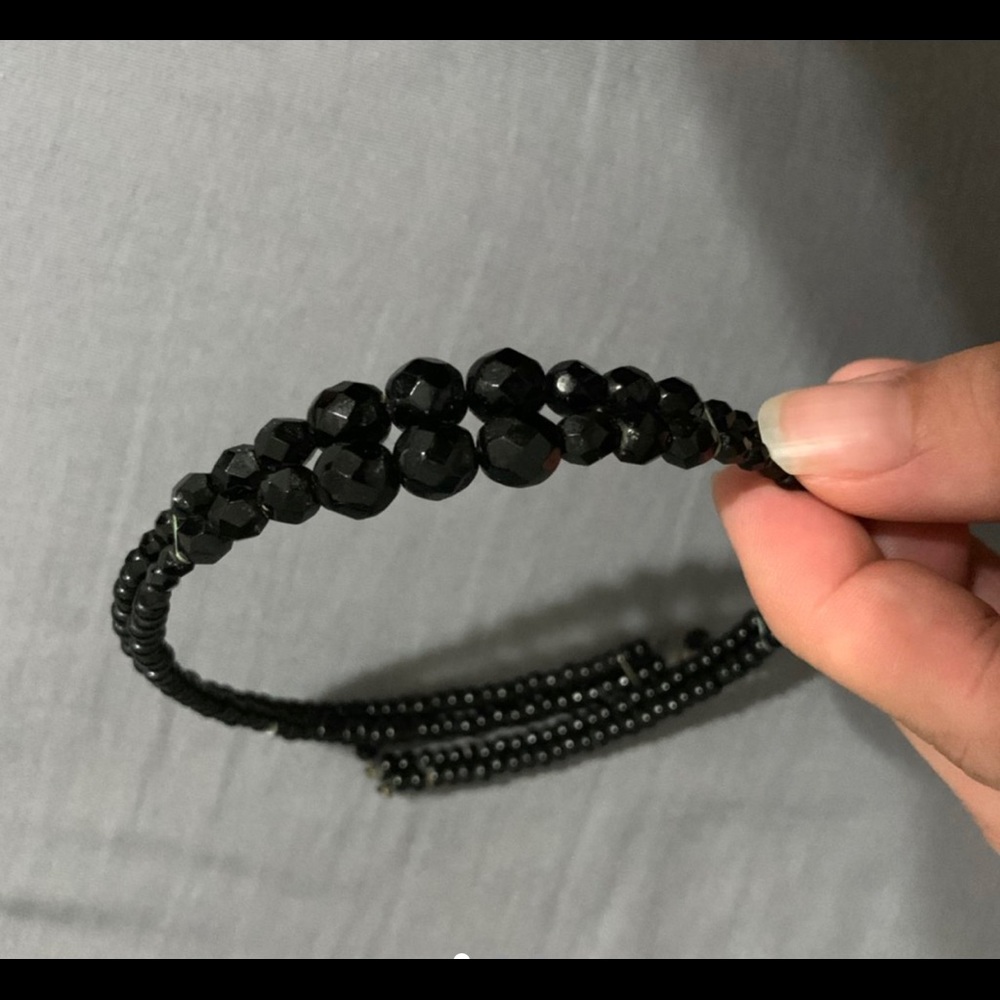 Black choker.